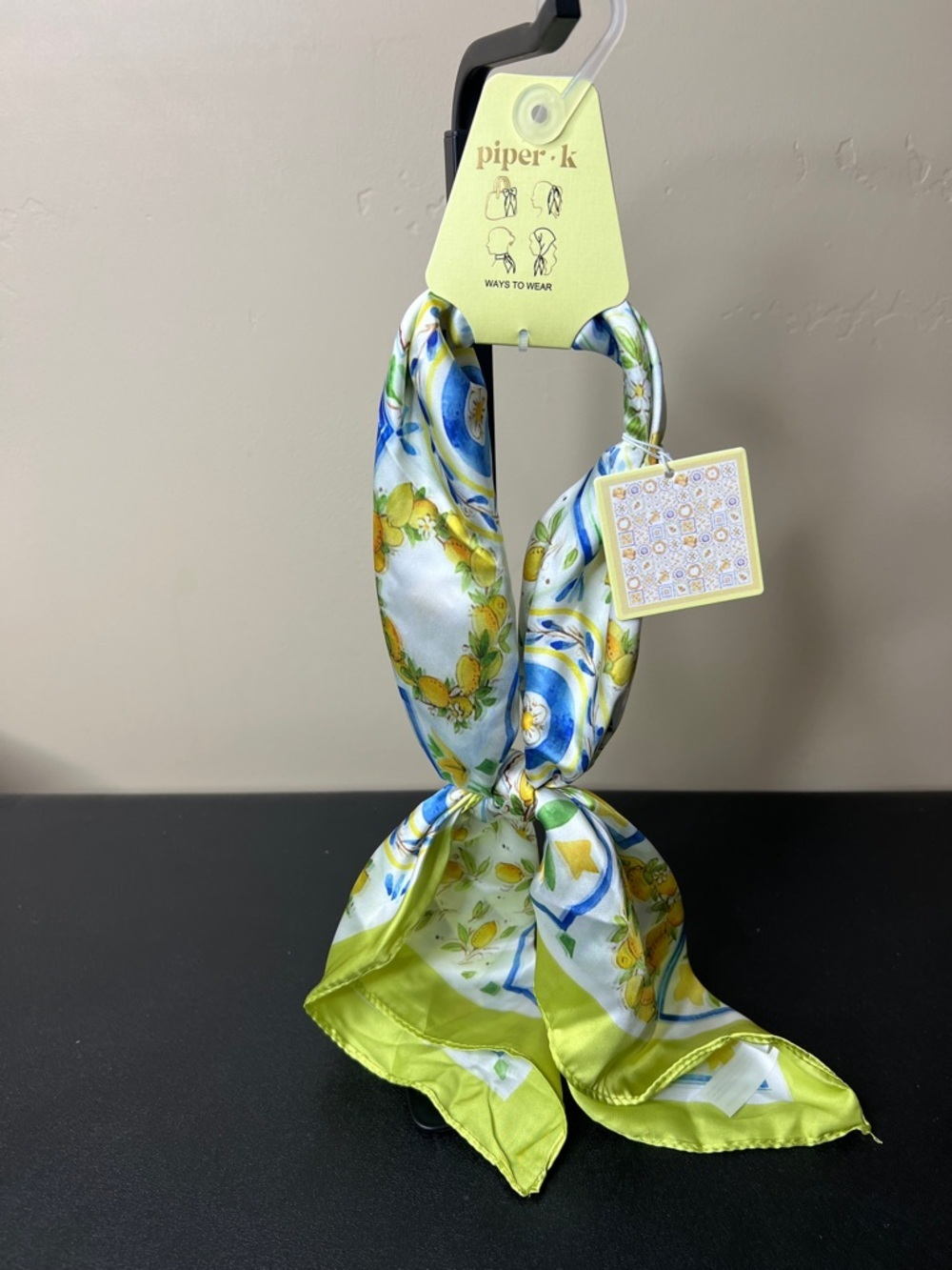 Piper K | Spring Lemon Tile Themed Scarf 🍋